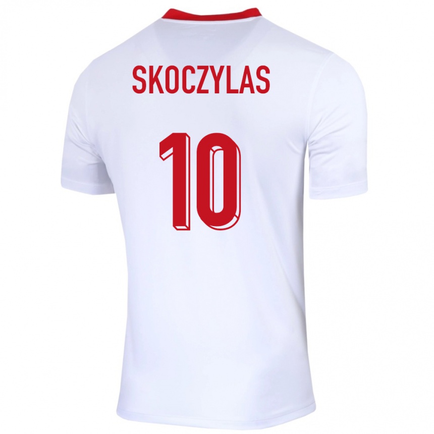 Kids Football Poland Mateusz Skoczylas #10 White Home Jersey 24-26 T-Shirt Nz