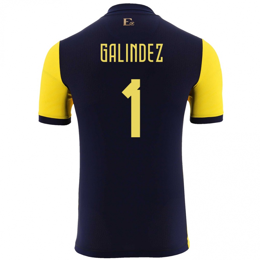 Kids Football Ecuador Hernan Galindez #1 Yellow Home Jersey 24-26 T-Shirt Nz