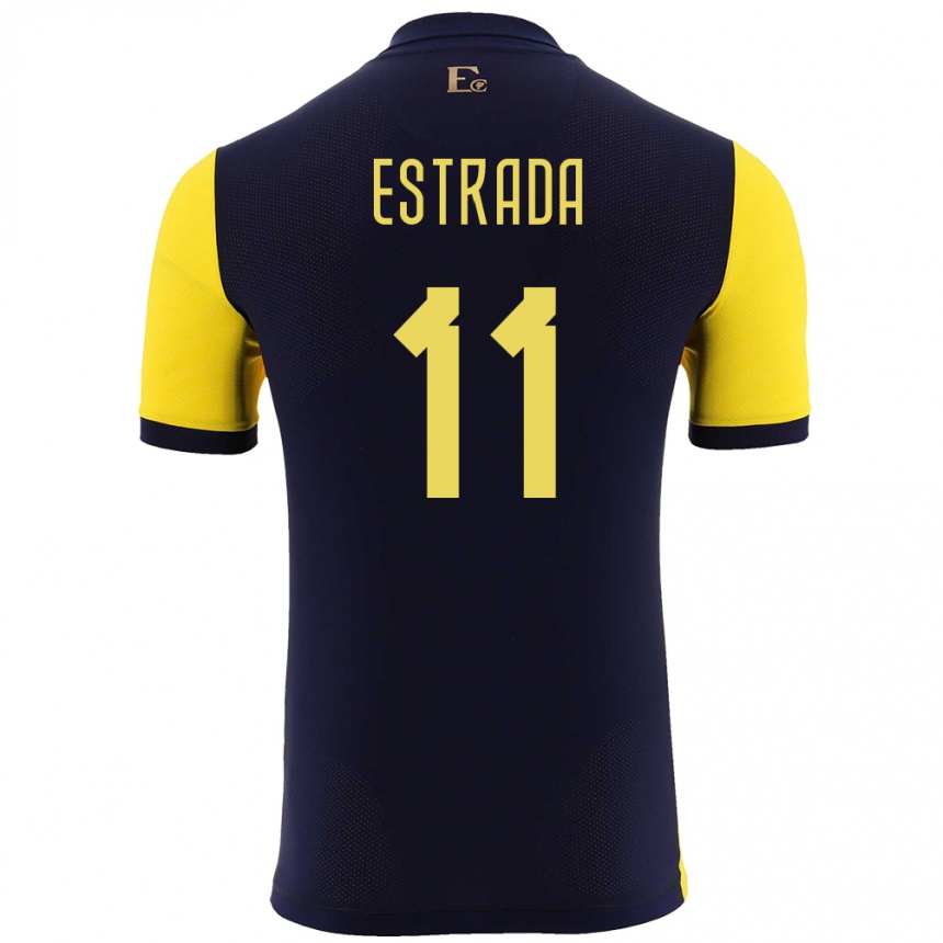 Kids Football Ecuador Michael Estrada #11 Yellow Home Jersey 24-26 T-Shirt Nz