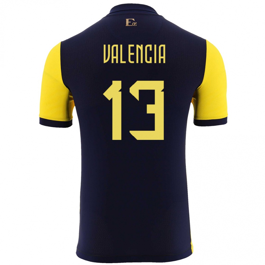 Kids Football Ecuador Enner Valencia #13 Yellow Home Jersey 24-26 T-Shirt Nz