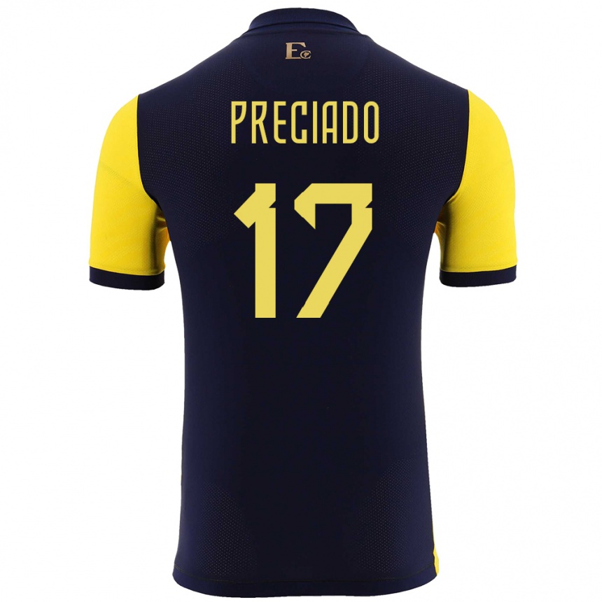 Kids Football Ecuador Angelo Preciado #17 Yellow Home Jersey 24-26 T-Shirt Nz