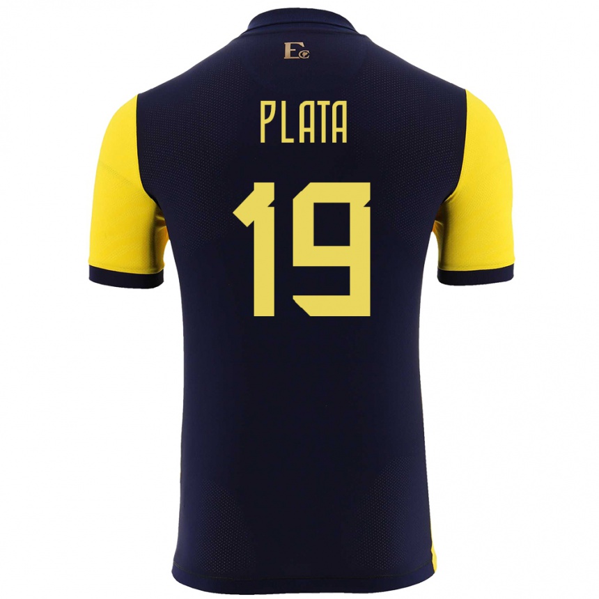 Kids Football Ecuador Gonzalo Plata #19 Yellow Home Jersey 24-26 T-Shirt Nz