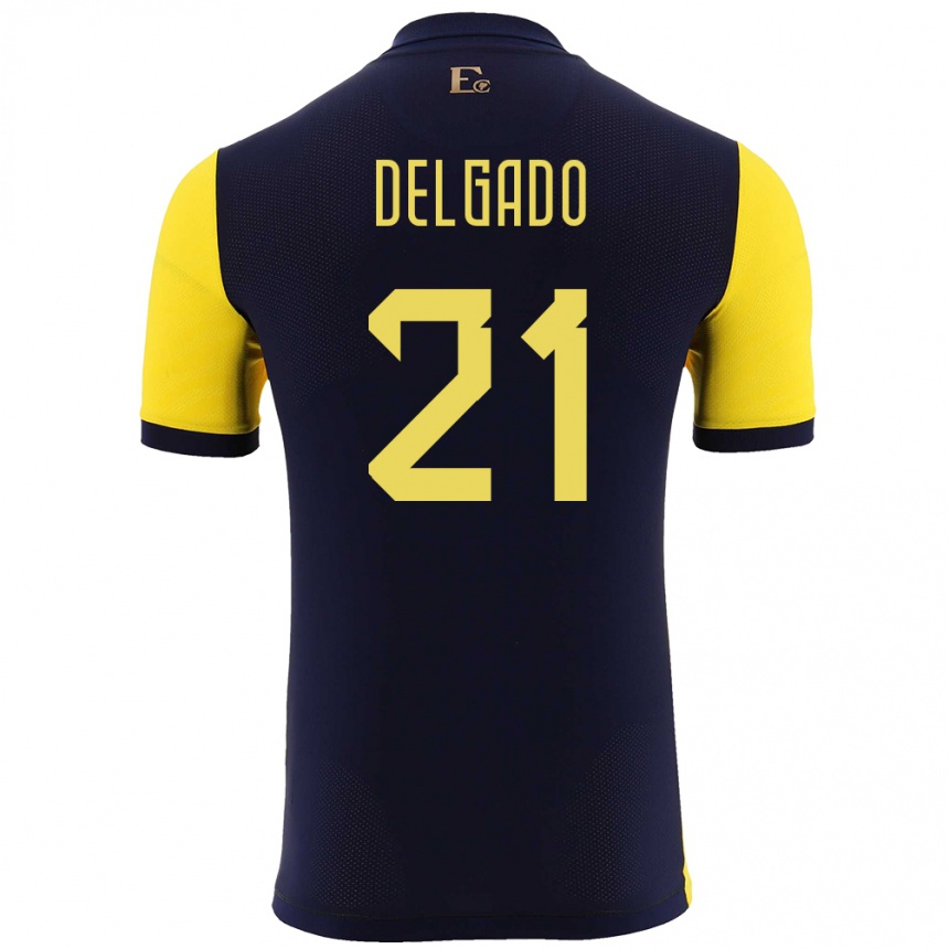 Kids Football Ecuador Patrickson Delgado #21 Yellow Home Jersey 24-26 T-Shirt Nz