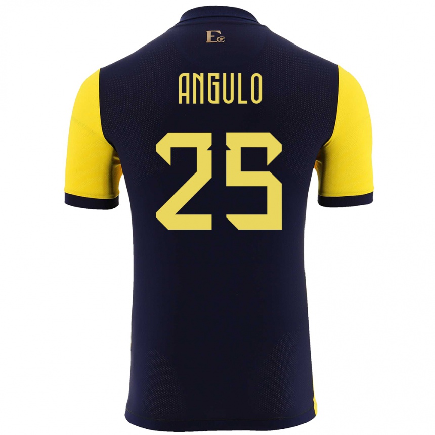 Kids Football Ecuador Nilson Angulo #25 Yellow Home Jersey 24-26 T-Shirt Nz