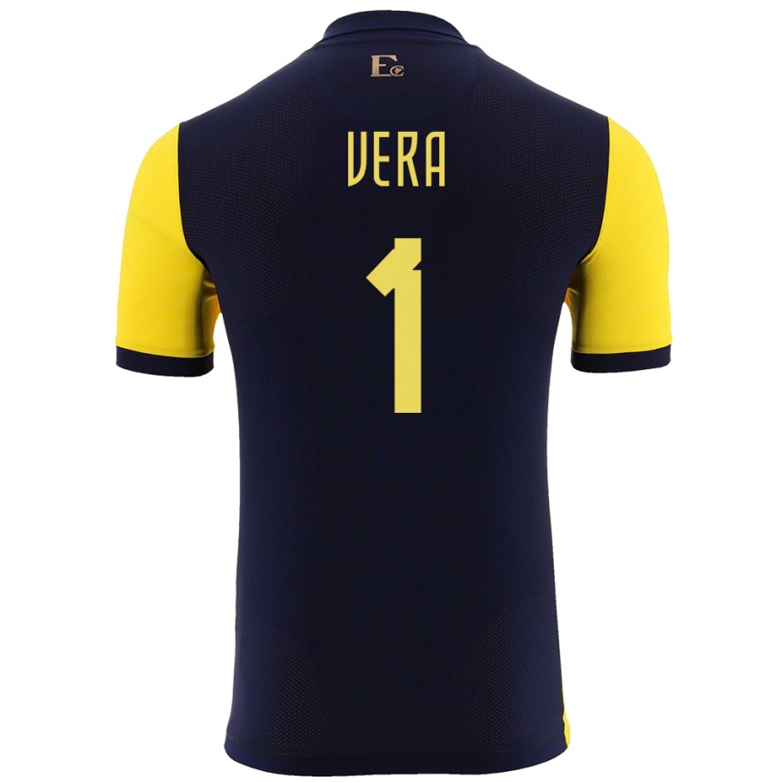 Kids Football Ecuador Andrea Vera #1 Yellow Home Jersey 24-26 T-Shirt Nz