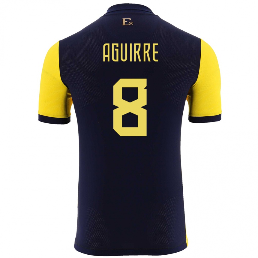 Kids Football Ecuador Marthina Aguirre #8 Yellow Home Jersey 24-26 T-Shirt Nz