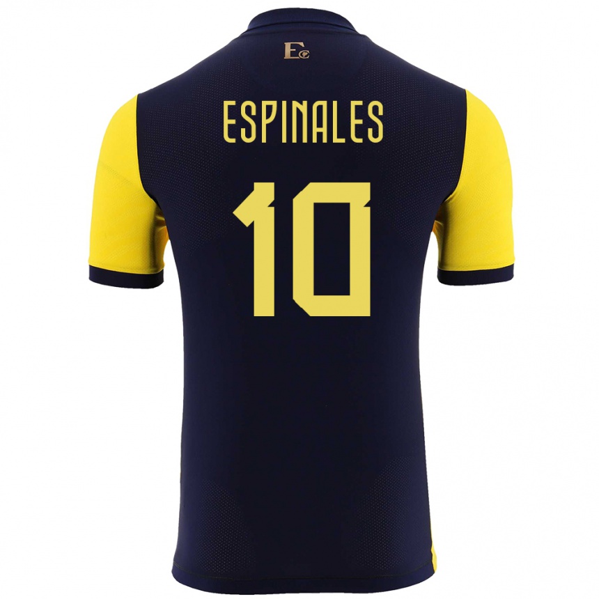 Kids Football Ecuador Joselyn Espinales #10 Yellow Home Jersey 24-26 T-Shirt Nz