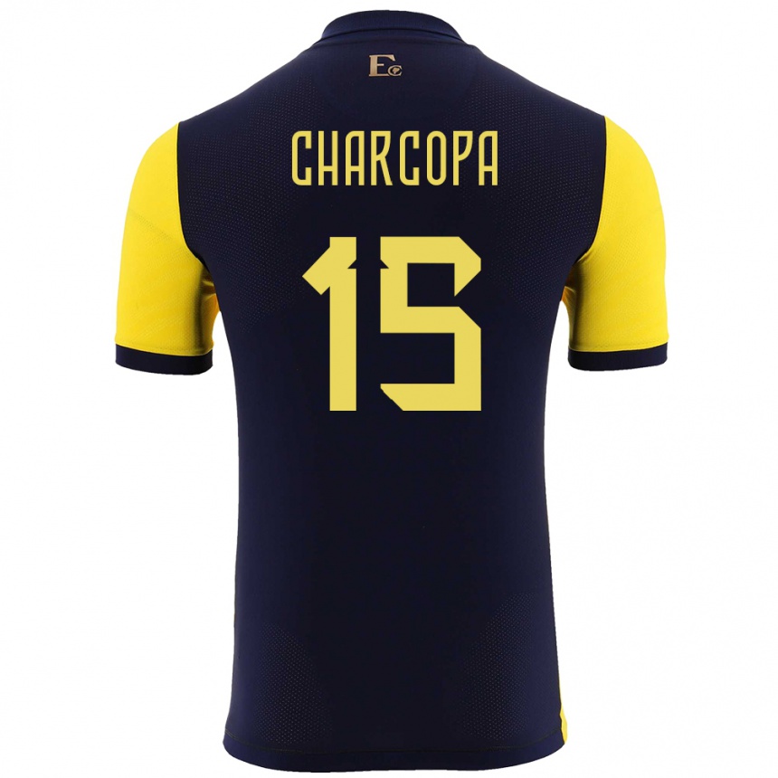 Kids Football Ecuador Nicole Charcopa #15 Yellow Home Jersey 24-26 T-Shirt Nz