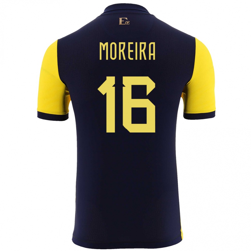 Kids Football Ecuador Ligia Moreira #16 Yellow Home Jersey 24-26 T-Shirt Nz