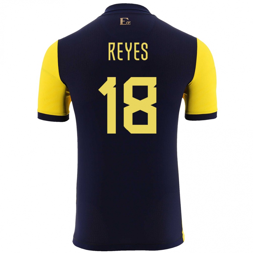 Kids Football Ecuador Ashley Reyes #18 Yellow Home Jersey 24-26 T-Shirt Nz