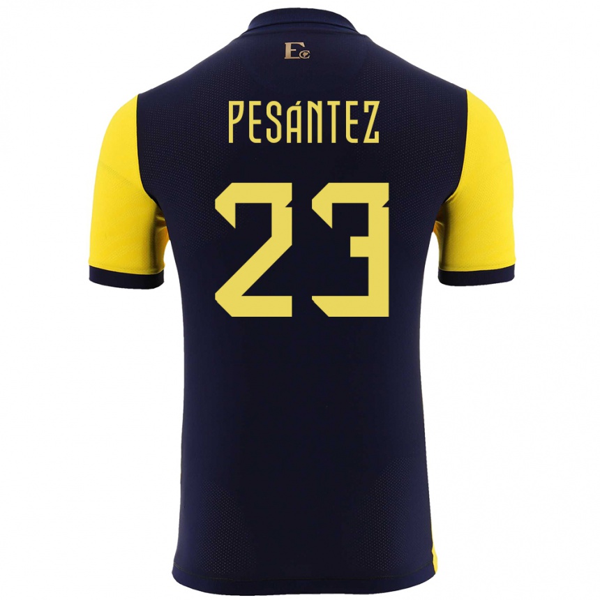 Kids Football Ecuador Danna Pesantez #23 Yellow Home Jersey 24-26 T-Shirt Nz