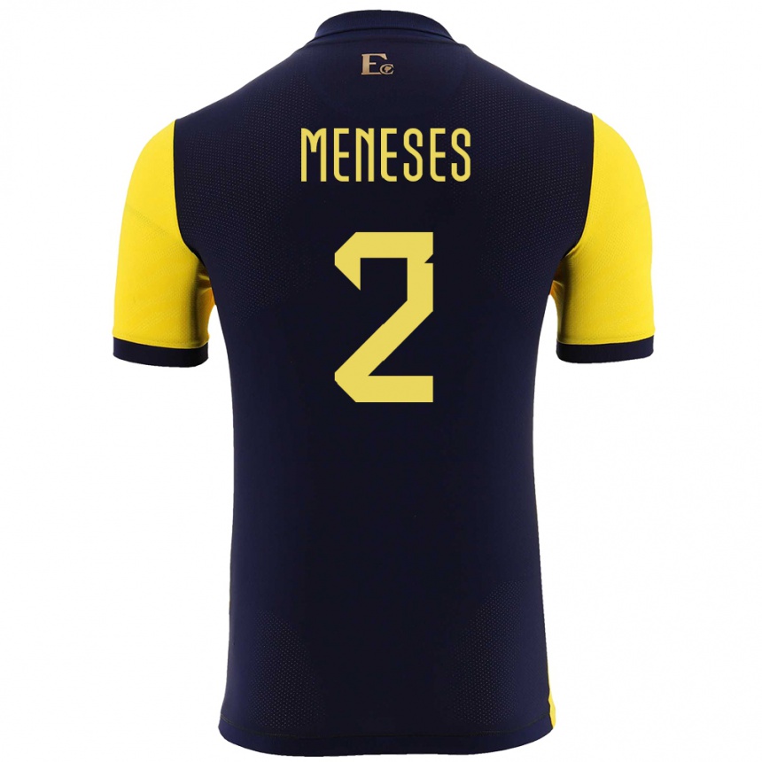 Kids Football Ecuador Randy Meneses #2 Yellow Home Jersey 24-26 T-Shirt Nz