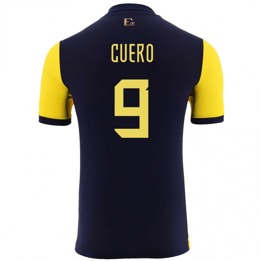 Kids Football Ecuador Justin Cuero #9 Yellow Home Jersey 24-26 T-Shirt Nz