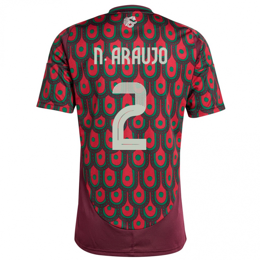 Kids Football Mexico Nestor Araujo #2 Maroon Home Jersey 24-26 T-Shirt Nz