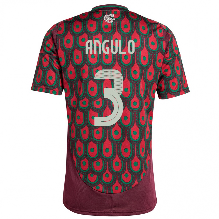 Kids Football Mexico Jesus Angulo #3 Maroon Home Jersey 24-26 T-Shirt Nz