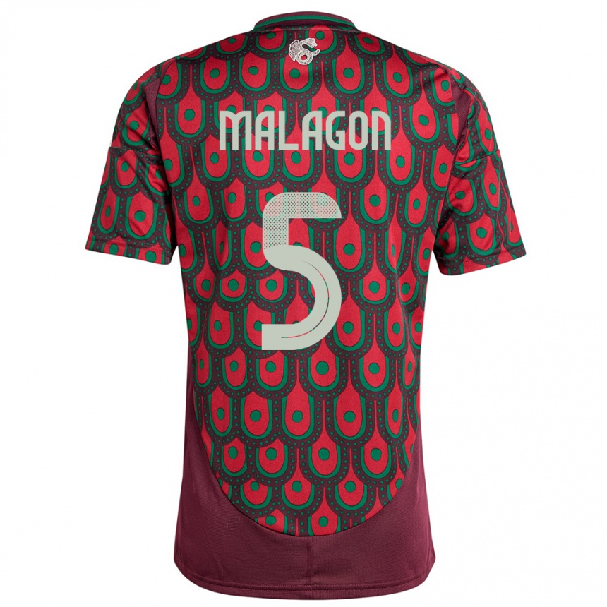 Kids Football Mexico Luis Malagon #5 Maroon Home Jersey 24-26 T-Shirt Nz