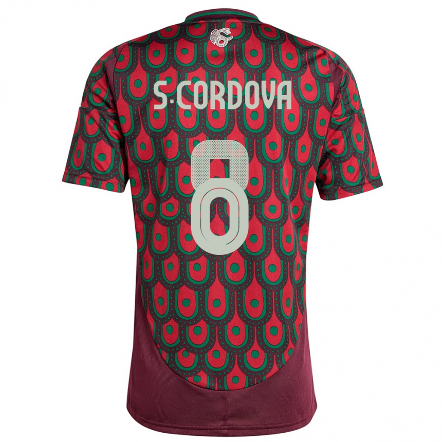 Kids Football Mexico Sebastian Cordova #8 Maroon Home Jersey 24-26 T-Shirt Nz