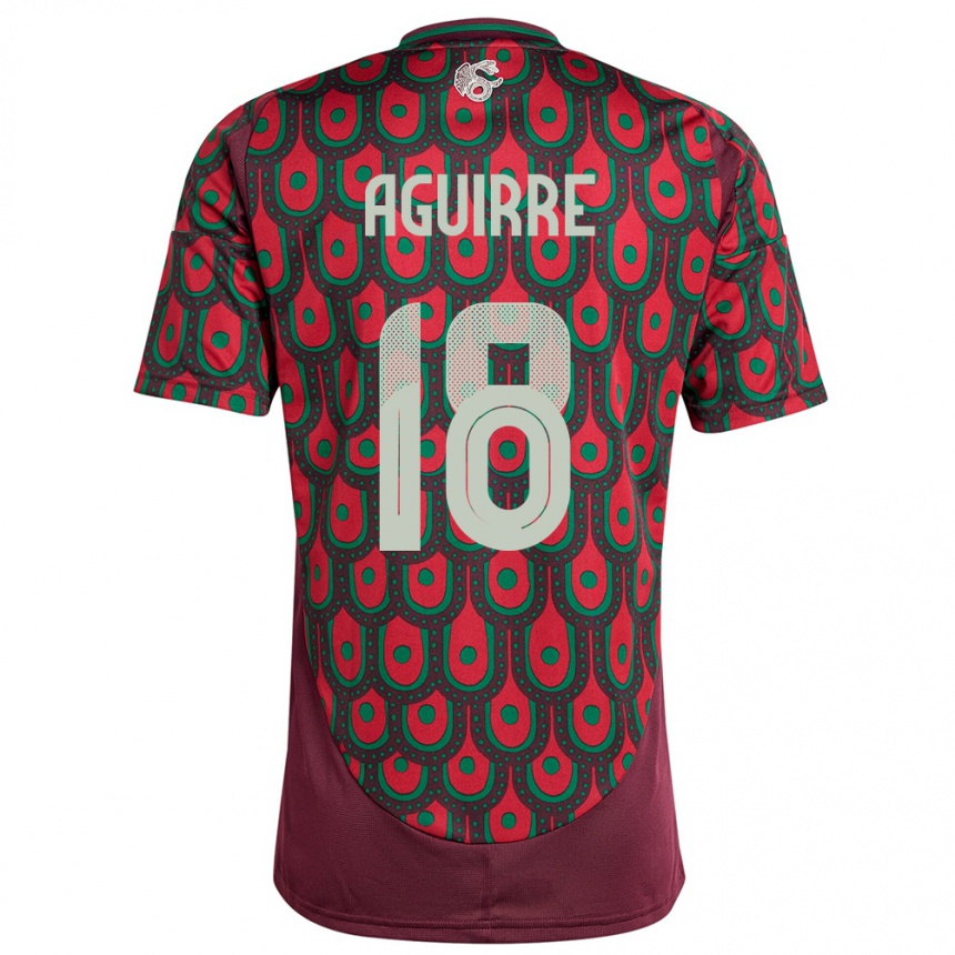 Kids Football Mexico Eduardo Aguirre #18 Maroon Home Jersey 24-26 T-Shirt Nz