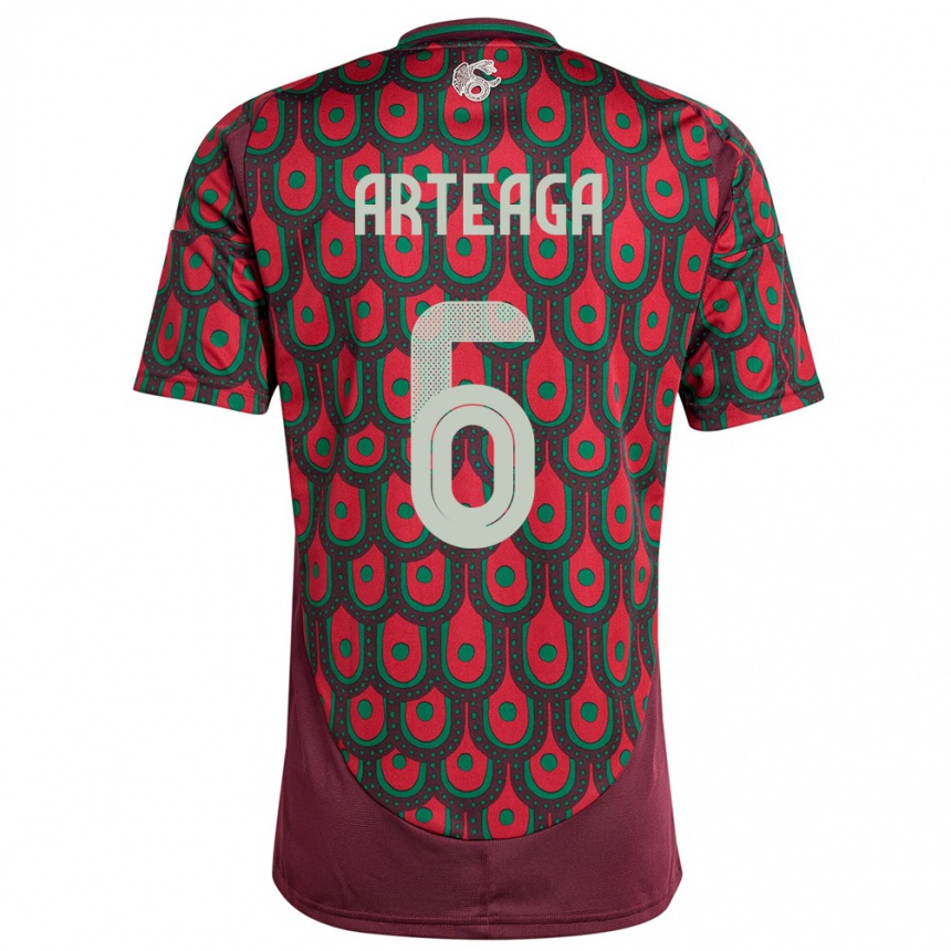 Kids Football Mexico Gerardo Arteaga #6 Maroon Home Jersey 24-26 T-Shirt Nz