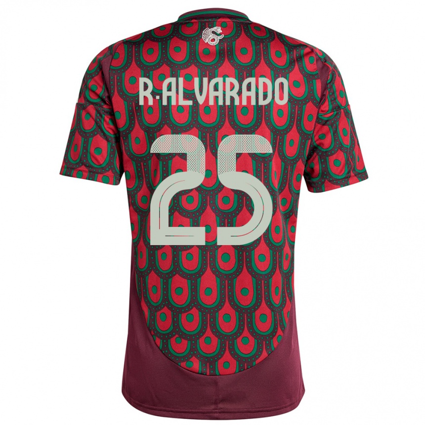 Kids Football Mexico Roberto Alvarado #25 Maroon Home Jersey 24-26 T-Shirt Nz