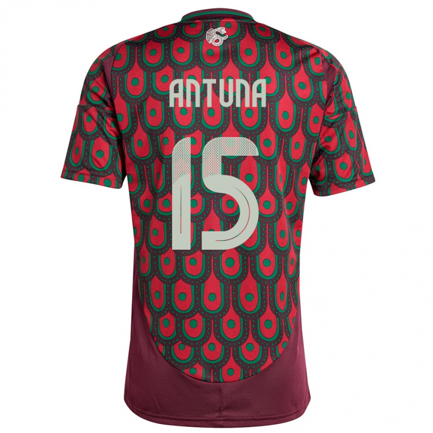 Kids Football Mexico Uriel Antuna #15 Maroon Home Jersey 24-26 T-Shirt Nz