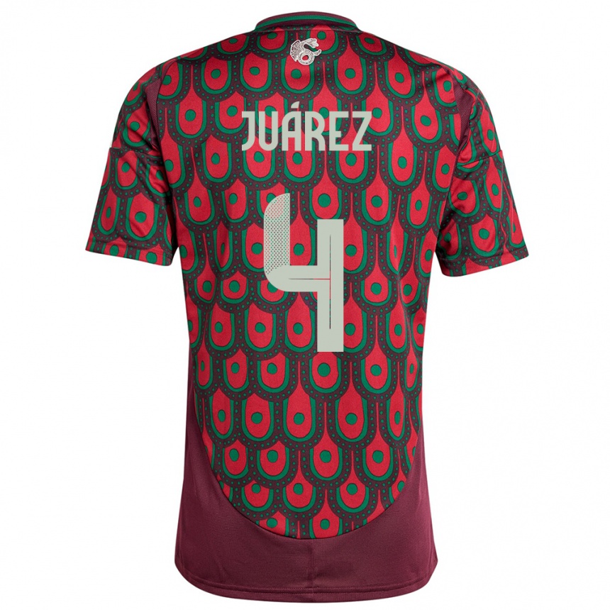 Kids Football Mexico Ramon Juarez #4 Maroon Home Jersey 24-26 T-Shirt Nz