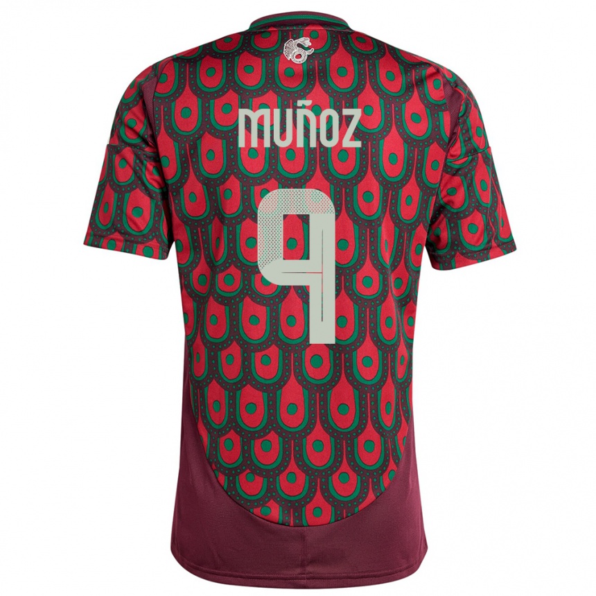 Kids Football Mexico Santiago Munoz #9 Maroon Home Jersey 24-26 T-Shirt Nz