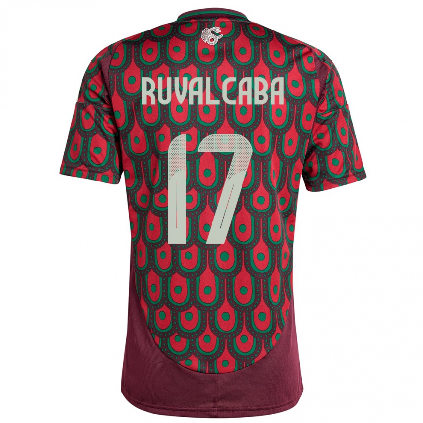 Kids Football Mexico Jorge Ruvalcaba #17 Maroon Home Jersey 24-26 T-Shirt Nz