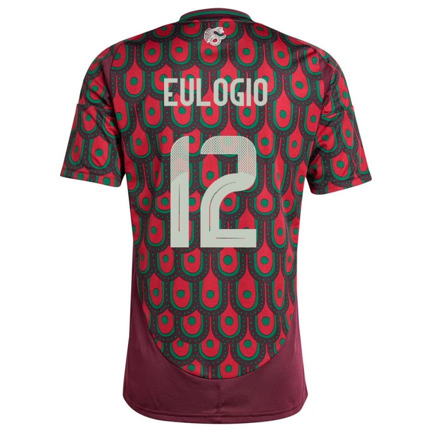 Kids Football Mexico Jose Eulogio #12 Maroon Home Jersey 24-26 T-Shirt Nz