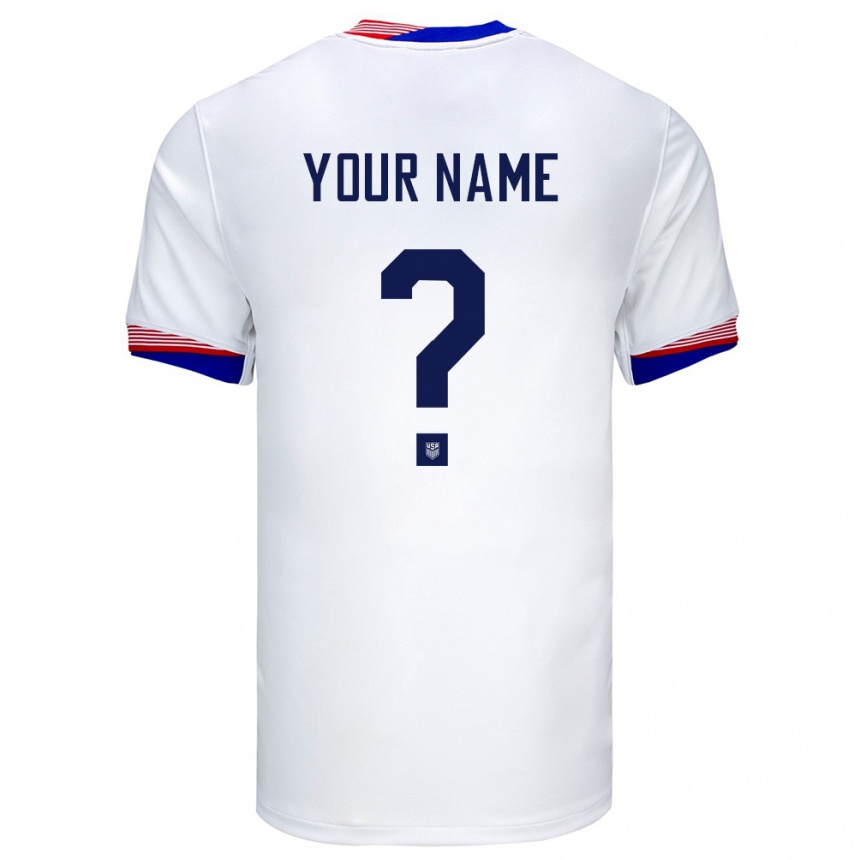 Kids Football United States Your Name #0 White Home Jersey 24-26 T-Shirt Nz