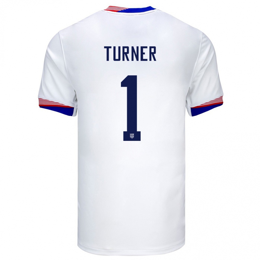 Kids Football United States Matt Turner #1 White Home Jersey 24-26 T-Shirt Nz