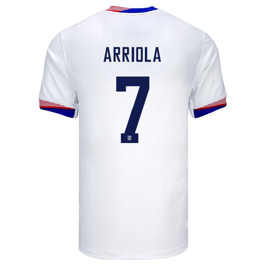 Kids Football United States Paul Arriola #7 White Home Jersey 24-26 T-Shirt Nz