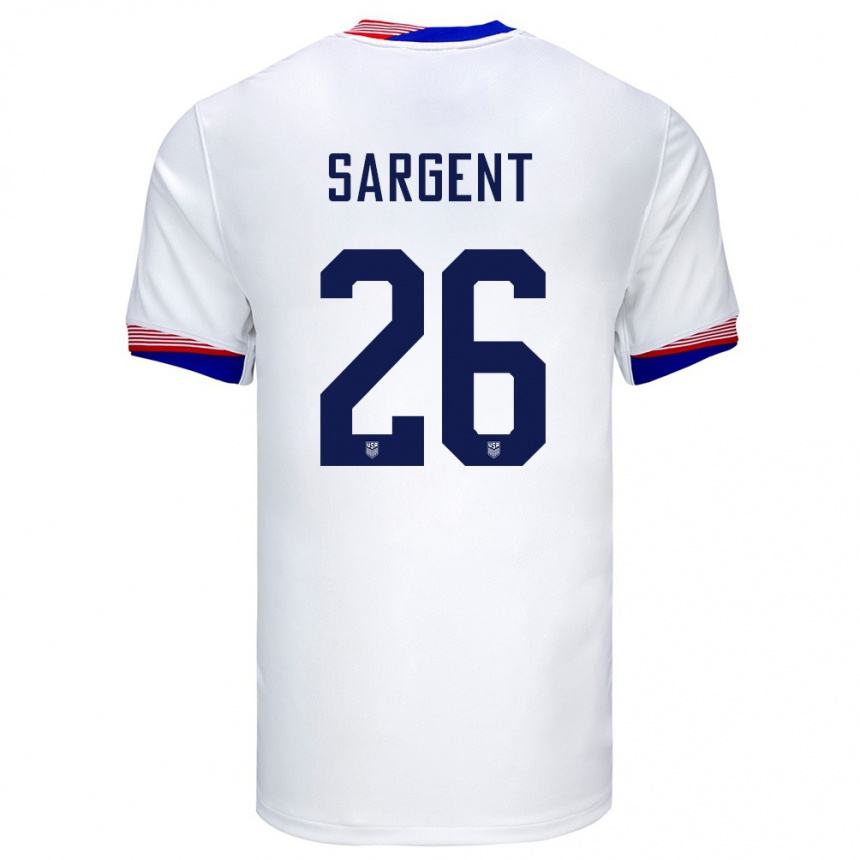 Kids Football United States Josh Sargent #26 White Home Jersey 24-26 T-Shirt Nz