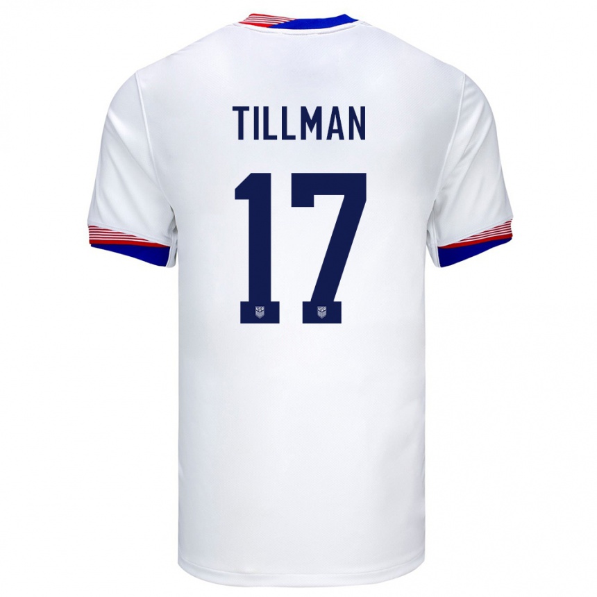 Kids Football United States Malik Tillman #17 White Home Jersey 24-26 T-Shirt Nz