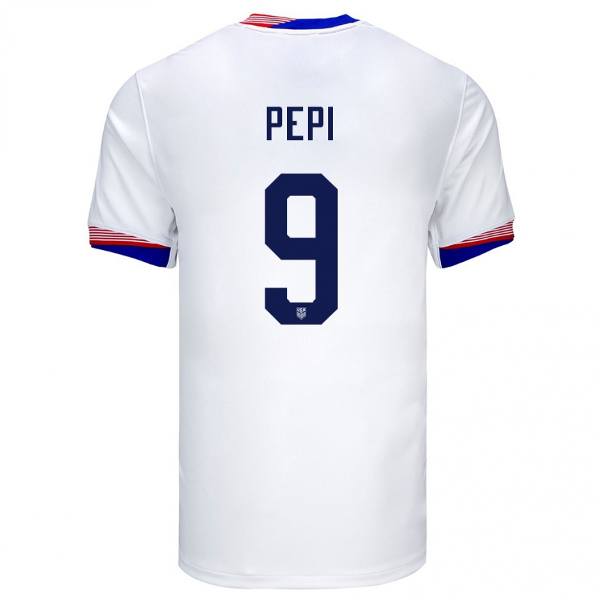 Kids Football United States Ricardo Pepi #9 White Home Jersey 24-26 T-Shirt Nz