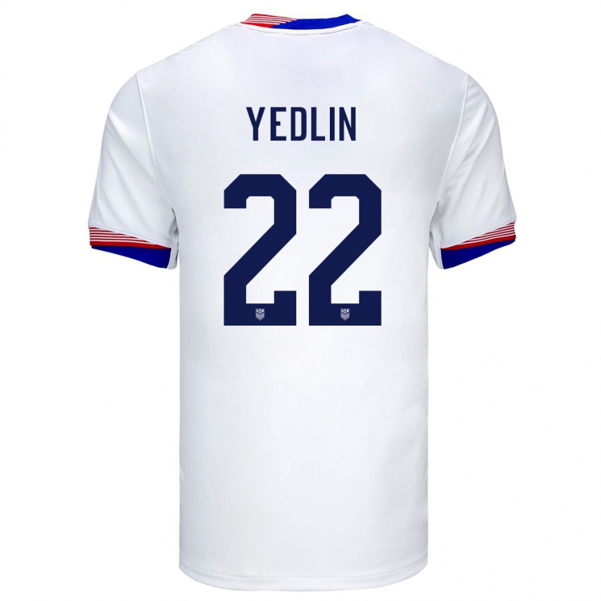 Kids Football United States Deandre Yedlin #22 White Home Jersey 24-26 T-Shirt Nz