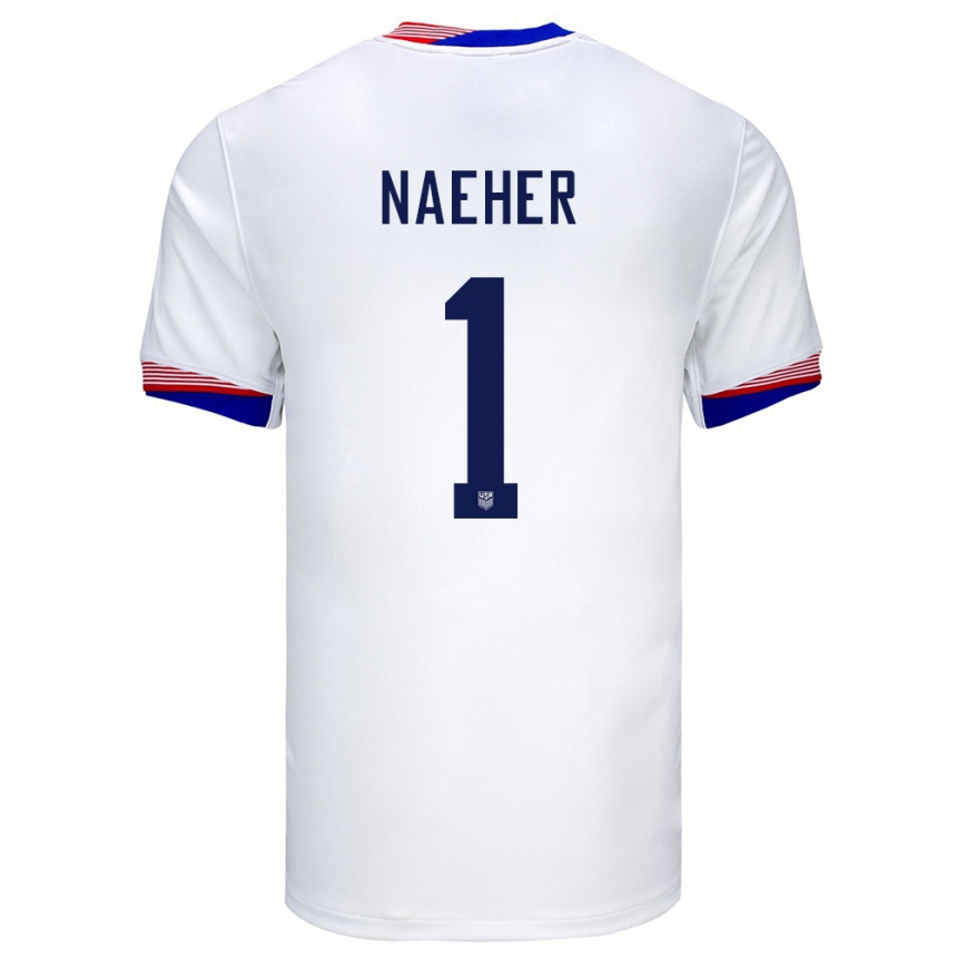 Kids Football United States Alyssa Naeher #1 White Home Jersey 24-26 T-Shirt Nz