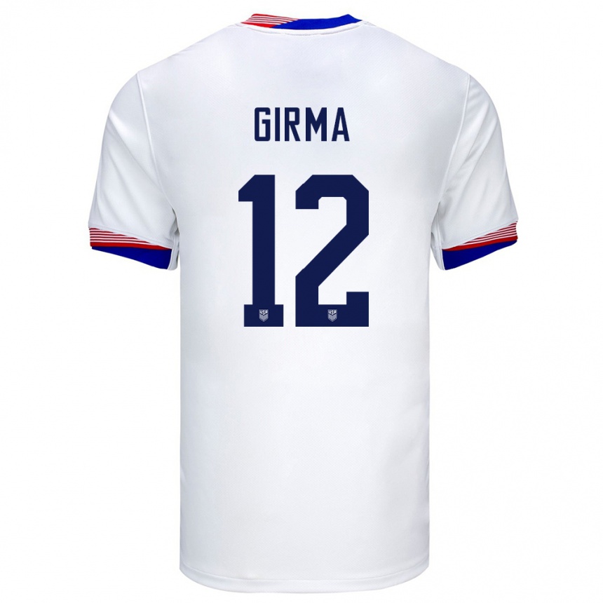 Kids Football United States Naomi Girma #12 White Home Jersey 24-26 T-Shirt Nz