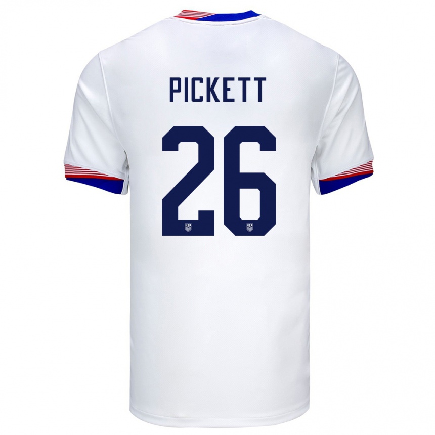 Kids Football United States Carson Pickett #26 White Home Jersey 24-26 T-Shirt Nz