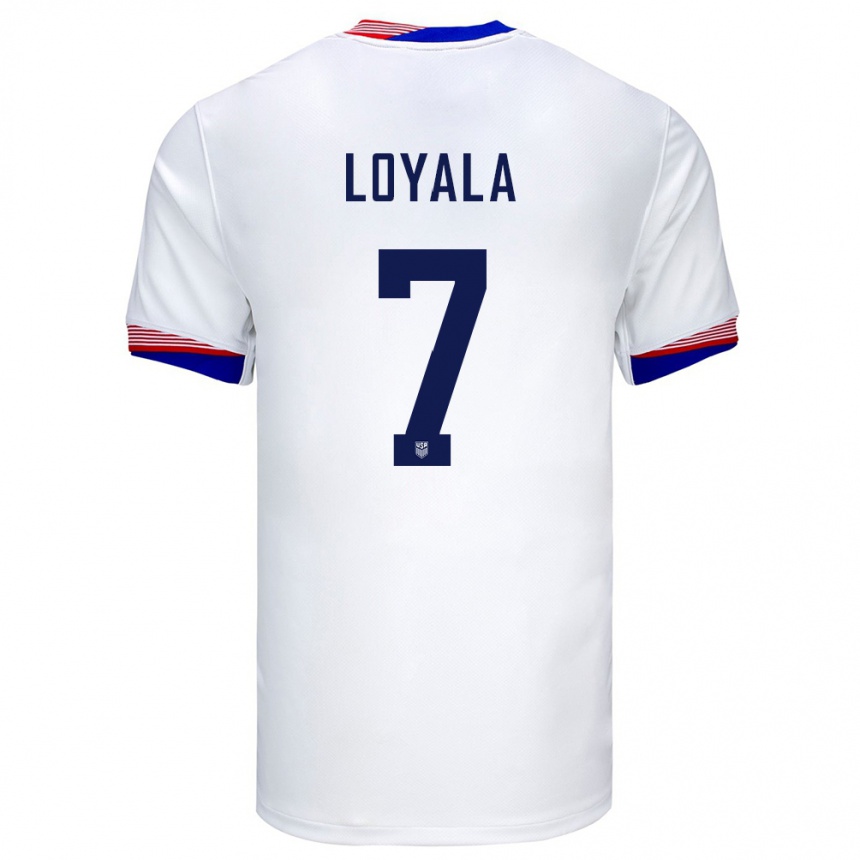 Kids Football United States Favian Loyala #7 White Home Jersey 24-26 T-Shirt Nz