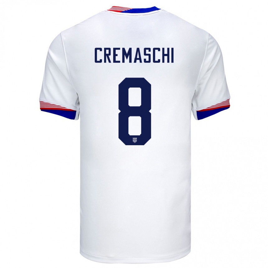 Kids Football United States Benjamin Cremaschi #8 White Home Jersey 24-26 T-Shirt Nz