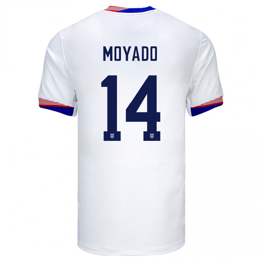 Kids Football United States Bryan Moyado #14 White Home Jersey 24-26 T-Shirt Nz