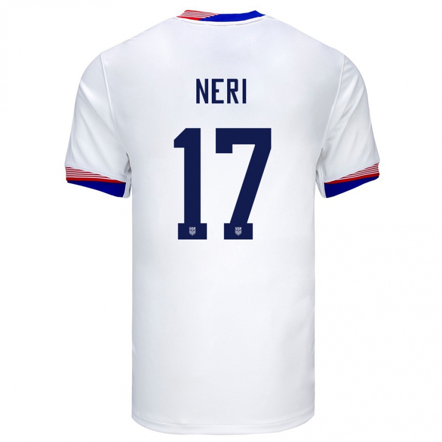 Kids Football United States Rodrigo Neri #17 White Home Jersey 24-26 T-Shirt Nz