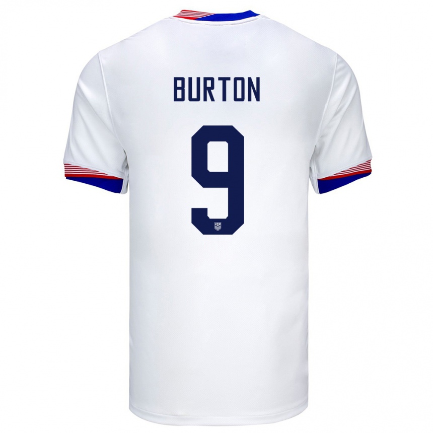 Kids Football United States Micah Burton #9 White Home Jersey 24-26 T-Shirt Nz