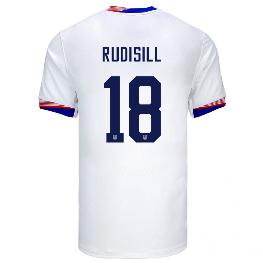 Kids Football United States Paulo Rudisill #18 White Home Jersey 24-26 T-Shirt Nz