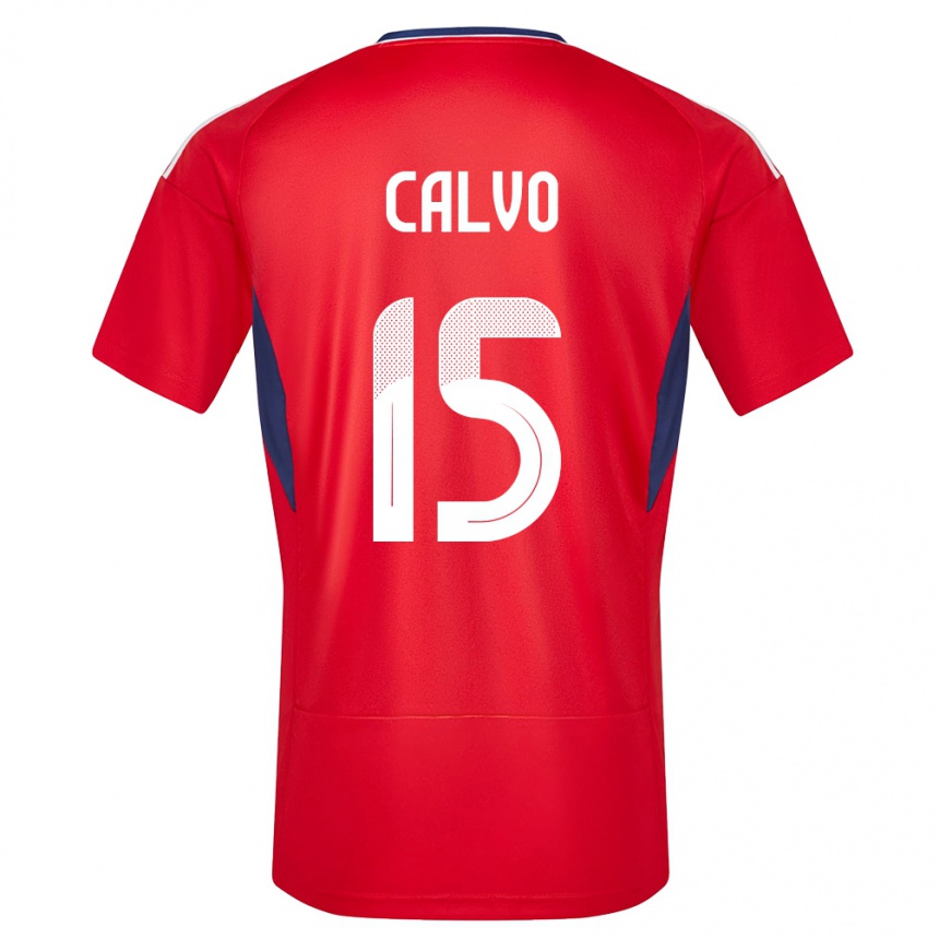 Kids Football Costa Rica Francisco Calvo #15 Red Home Jersey 24-26 T-Shirt Nz