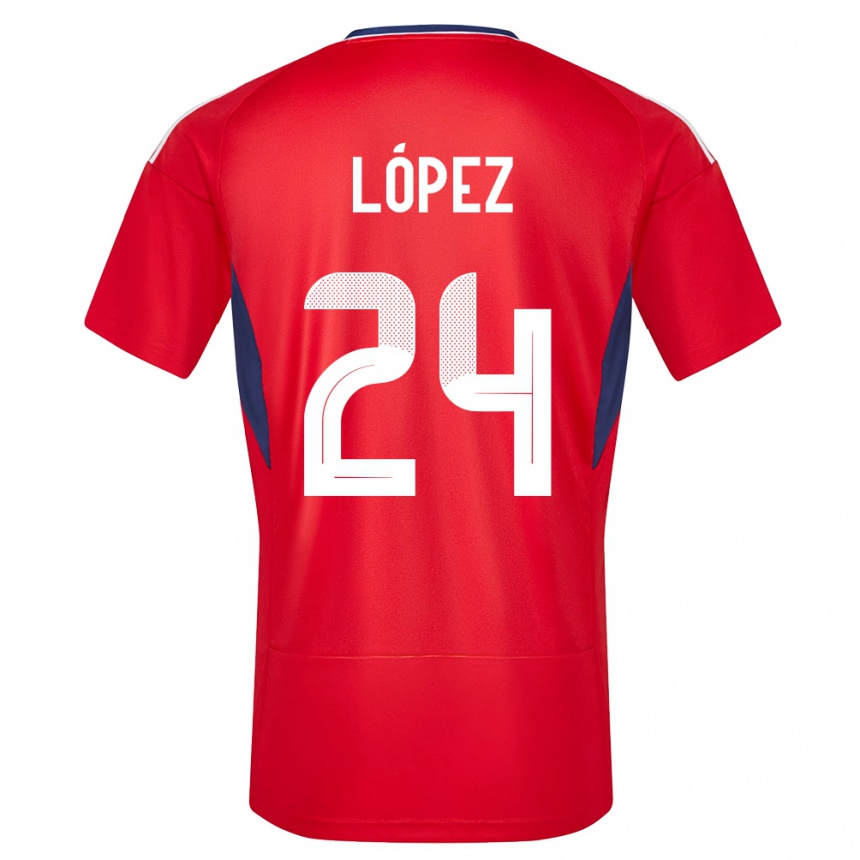 Kids Football Costa Rica Douglas Lopez #24 Red Home Jersey 24-26 T-Shirt Nz