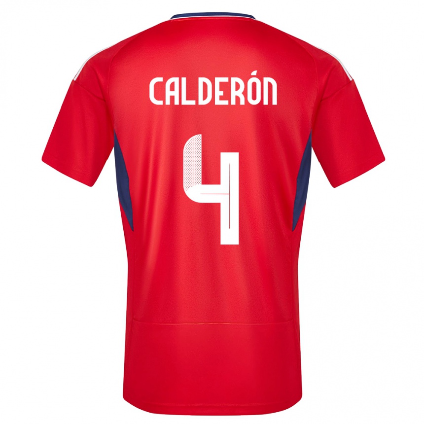 Kids Football Costa Rica Brandon Calderon #4 Red Home Jersey 24-26 T-Shirt Nz