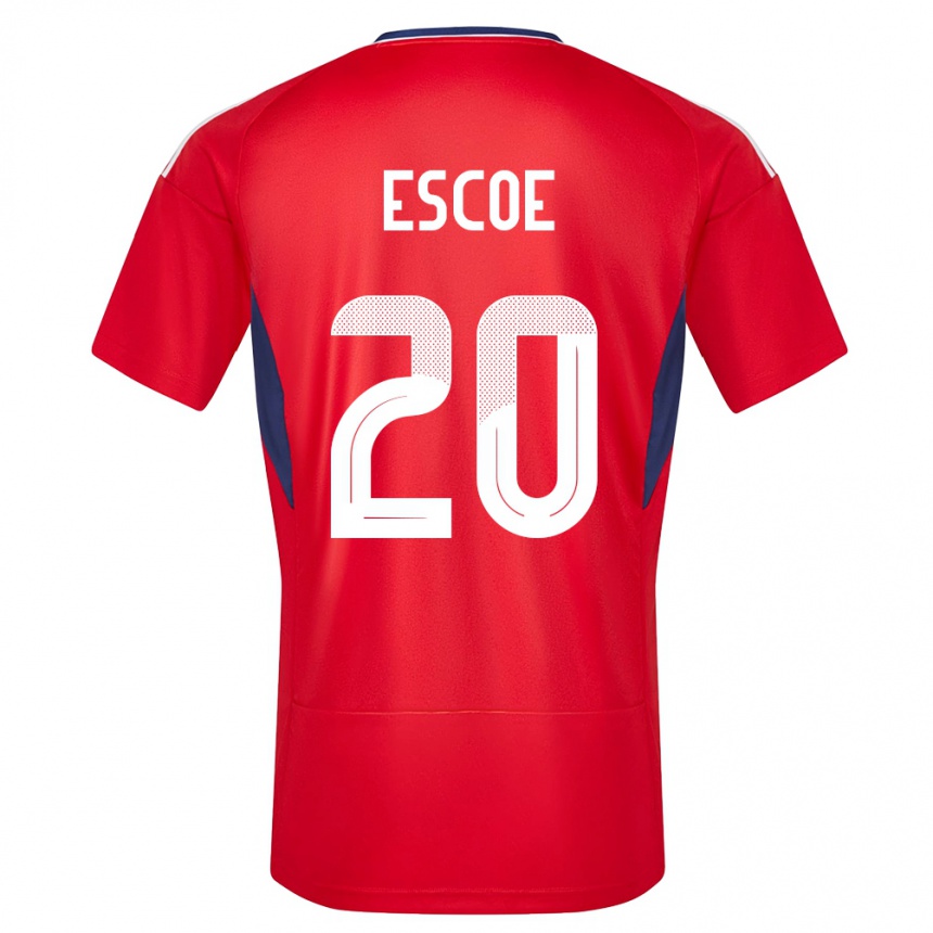 Kids Football Costa Rica Enyel Escoe #20 Red Home Jersey 24-26 T-Shirt Nz