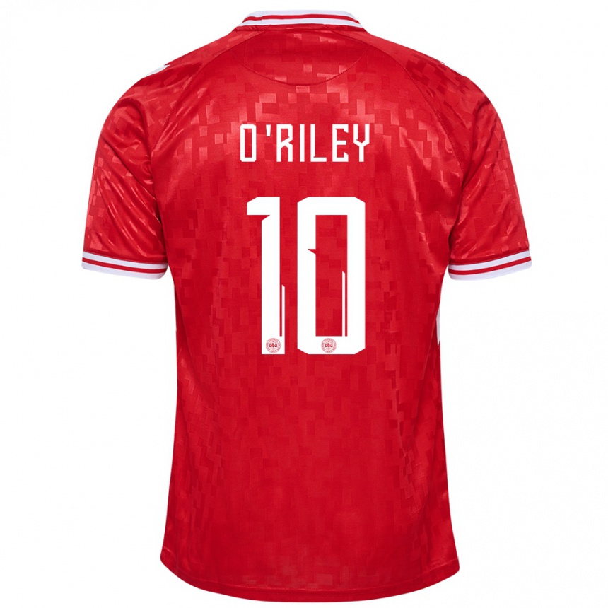 Kids Football Denmark Matt O Riley #10 Red Home Jersey 24-26 T-Shirt Nz